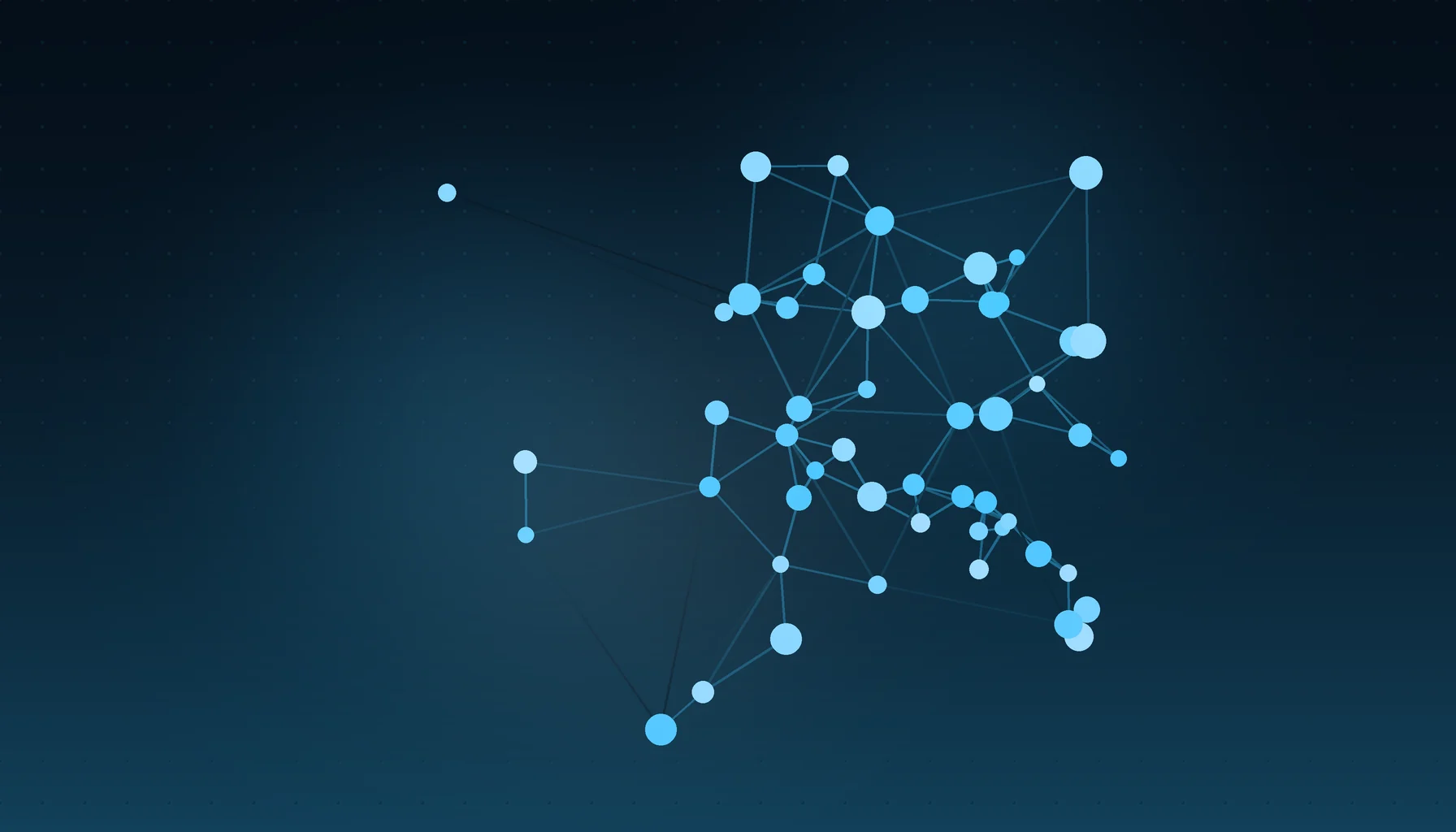 Abstract cover art: clustered nodes joined by edges on a dark blue field