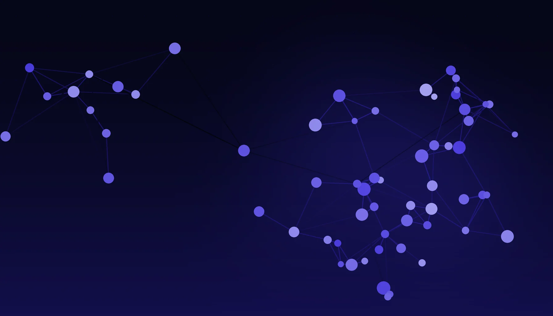 Abstract cover art: linked nodes and edges on a dark blue field